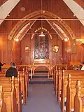 Wooden interior of St Barnabas Church