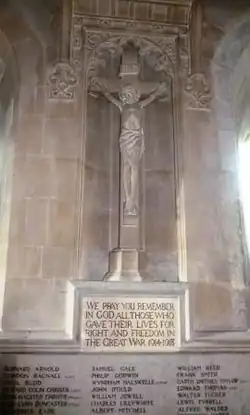 War Memorial in All Saints' Church, Steep