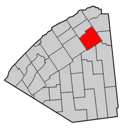 Map highlighting Stockholm's location within St. Lawrence County.