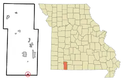 Location of Blue Eye, Missouri