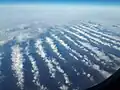 Stratocumulus undulatus clouds, seen from an airplane