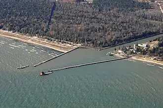 Piers at the east end of the canal