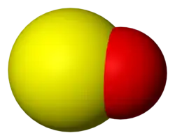 Spacefill model of sulfur monoxide