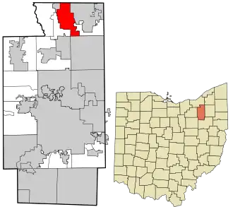 Location in Summit County and the state of Ohio.