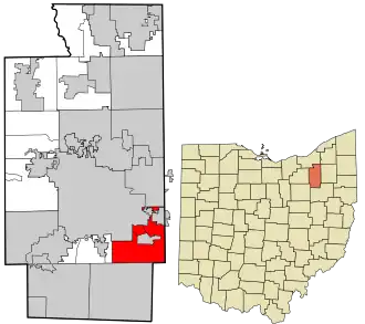 Location in Summit County and the state of Ohio.
