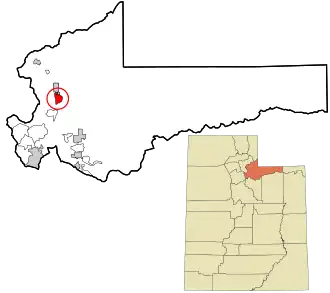 Location in Summit County and the state of Utah