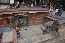 Sundhara in Patan. On the right side of the spout is the jahru