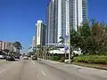 The street of Collins Ave on Sunny Isles Beach in 2012.