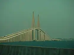 View of bridge heading south