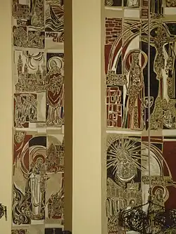 Depiction of Polish saints in frescoes (right side nave)