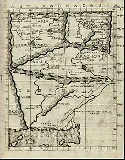 9th Map of Asia Ariana, Drangiana, Gedrosia, Arachosia, and Paropanisus