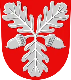 Oak branch with two acorns in the coat of arms of Tammela
