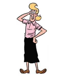 Publicity shot of Lambik sniffing a flower. 1960s. Drawn by Willy Vandersteen.