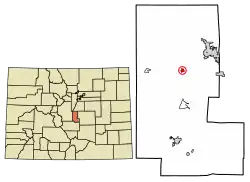 Location of the Divide CDP in Teller County, Colorado
