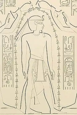 Ramesses XI from the Temple of Khonsu in Karnak, drawn by Karl Richard Lepsius