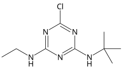 Skeletal formula of terbuthylazine