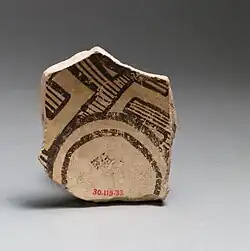 Terracotta base and lower body of a vessel; 3800-3300 BC; terracotta; length: 7.5 cm (215⁄16 in.); Metropolitan Museum of Art (New York City)