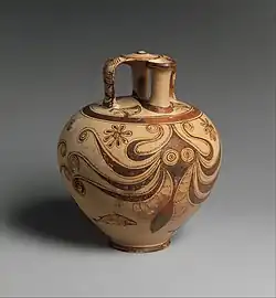 Stirrup jar with octopus; circa 1200-1100 BC; terracotta; height: 26 cm, diameter: 21.5 cm; Metropolitan Museum of Art