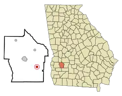 Location in Terrell County and the state of Georgia