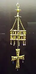 Votive crown and cross.