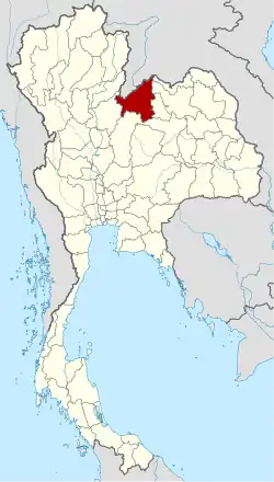 Map of Thailand highlighting Loei province