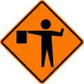 Flagman ahead