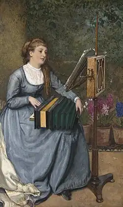 The Accordion Lesson, Watercolour and bodycolour, 1869