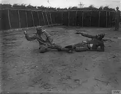 Arditi illustrating a fight with dagger and hand grenades