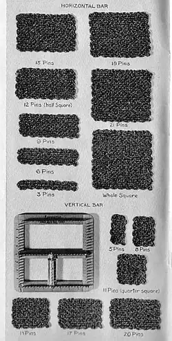 Some commercial looms have bars used to make fractional-sized squares.