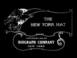 Title card showing "The New York Hat" in serif lettering