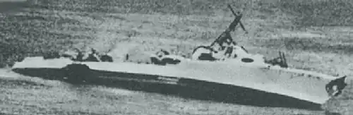 The destroyer Bedouin, crippled by gunfire from the 7th Cruiser Division; sinking some hours later after being hit by an aerial torpedo.[51]