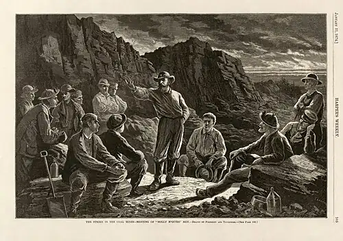 The Strike in the Coal Mines - Meeting of Molly M'Guire Men