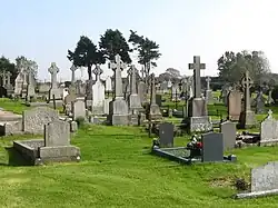 The grave yard of St Patrick's Catholic Chapel, Legamaddy (2011)