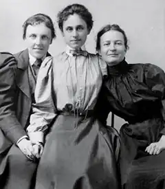 Theodate Pope, Alice Hamilton, and a student believed to be Agnes Hamilton, 1888. Courtesy of Miss Porter's School.