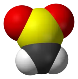 Spacefill model of sulfene