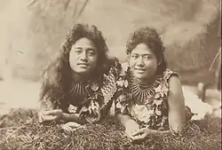 Two leaf-clad women, 1905.