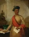 A painting of Purnaiah, the first dewan of Mysore and a chief military strategist and commander for Tipu during the Anglo-Mysore wars