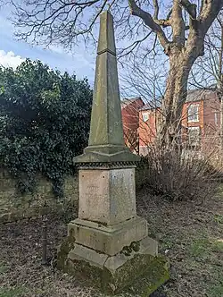 homas North's obelisk at top of Old Cemetery, Church Street, Old Basford in 2025