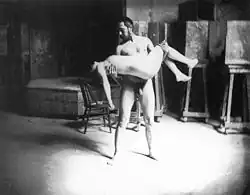 Thomas Eakins Carrying a Woman, 1885. Photograph, circle of Eakins
