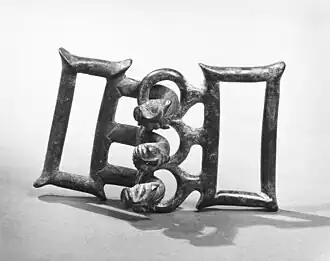 Three-prong clasp and buckle. LACMA M.76.97.873a-b.