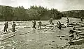 Wyoming Tie & Timber Company Tie hacks on river near Camp Dubois in 1924.