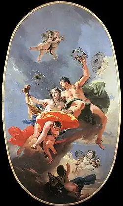 Zéphyr et Flore, by Giambattista Tiepolo, ca. 1730–1735 in Ca' Rezzonico, Venice.
