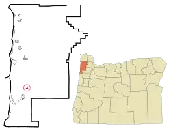 Location of Beaver, Oregon