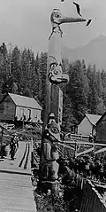 Tlingit totem pole in Ketchikan, Alaska, c. 1901