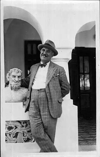 His friend Ion Ionescu-Quintus at the manor of Păulești, circa 1930.