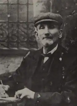 A photo of Tommy Armstrong (1848-1920), poet and singer-songwriter from Stanley, County Durham, in northeast England; known as "The Pitman Poet" and "The Bard of the Northern Coalfield".