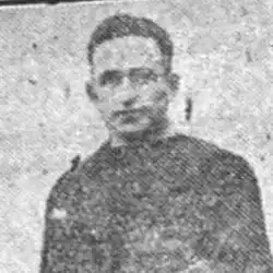 A photo of Myers in uniform for a 1923 fordham newspaper announcement