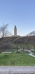 View of Torre de Hercules from the street.
