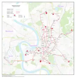 Düsseldorf tramway network.