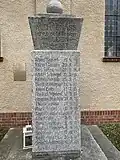 A memorial in Trestno commemorating Althofnass residents fallen in World War I